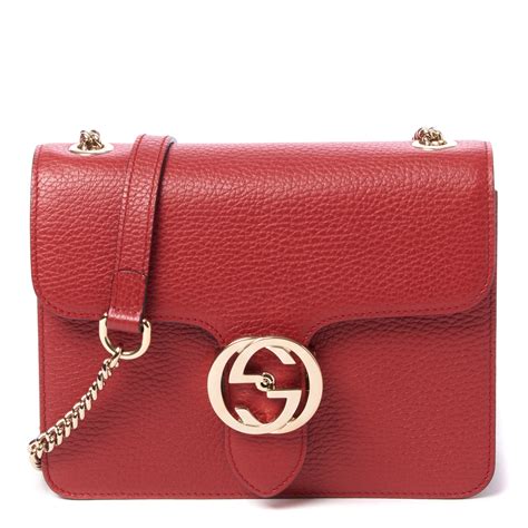 gucci interlocking leather bag red|Gucci interlocking bag small.